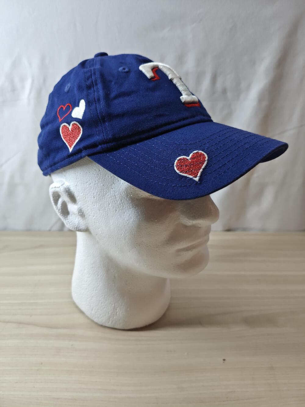 Texas Rangers Hat Cap Strap Back Youth MLB Baseball Hearts New Era Rare Design